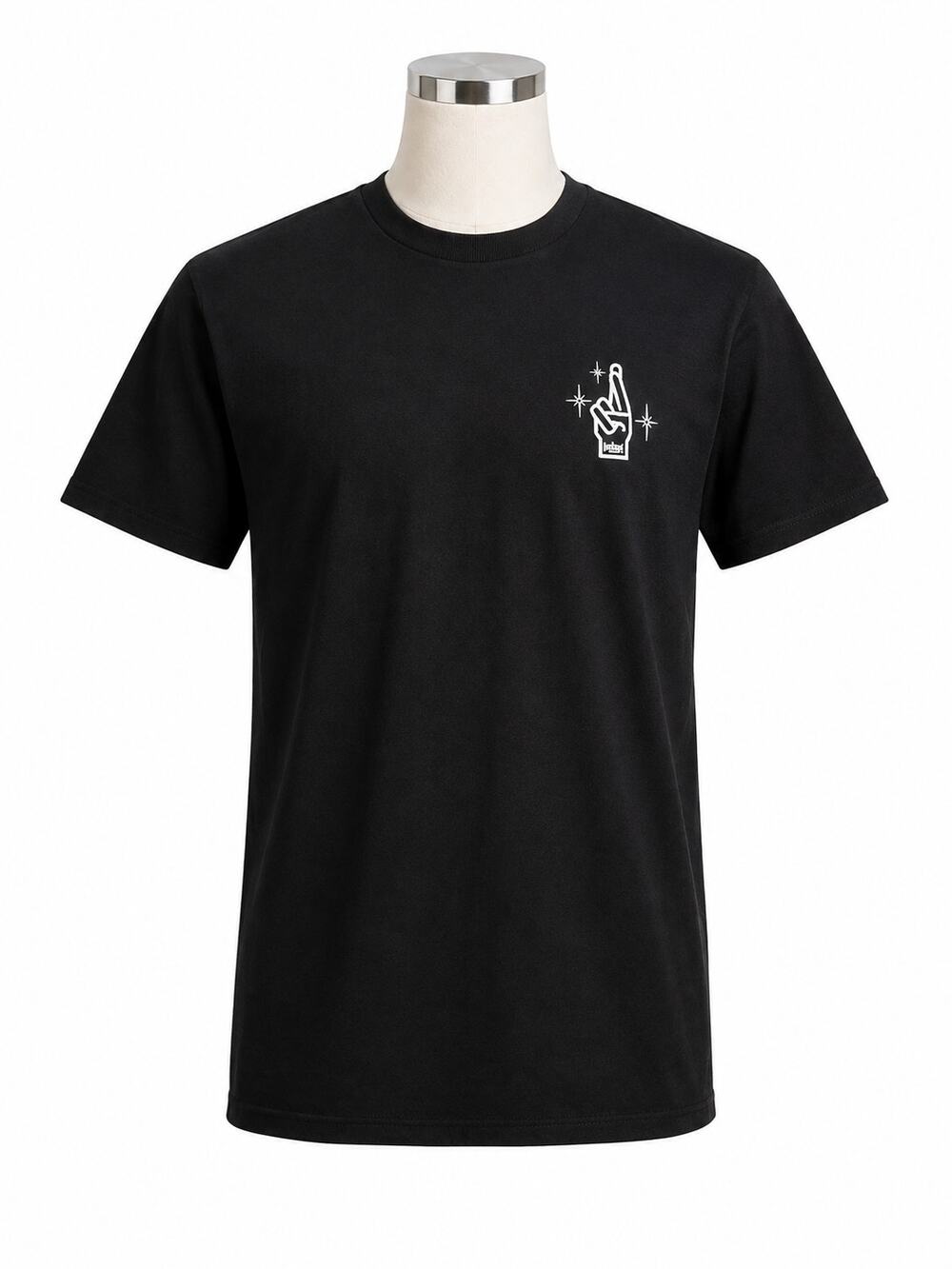 Loser Machine Good Luck Fingers Men's Black Graphic T-Shirt - NWT - Size M